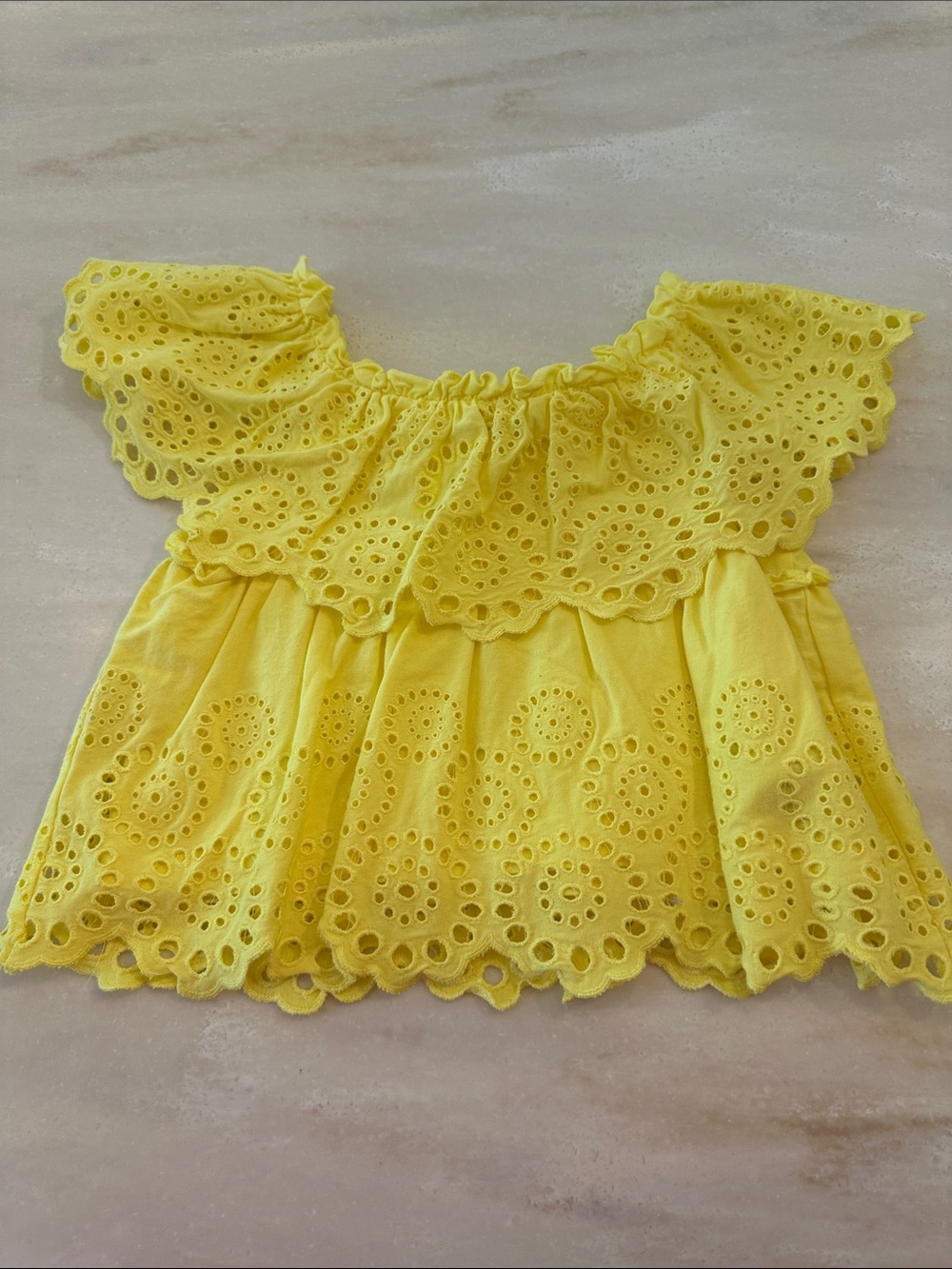 Mayoral Yellow Eyelet Ruffle Top - Picture 3 of 3